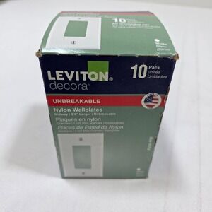 Leviton Decora Wallplates 10 Pack White Midway Nylon Unbreakable PJ26-WM